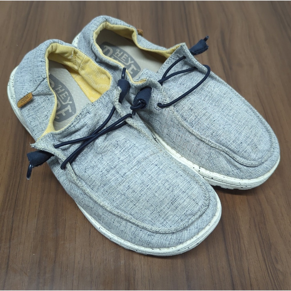 Hey Dude Wendy Chambray White Blue Womens Size 9 Athletic Walking Slip On Shoes